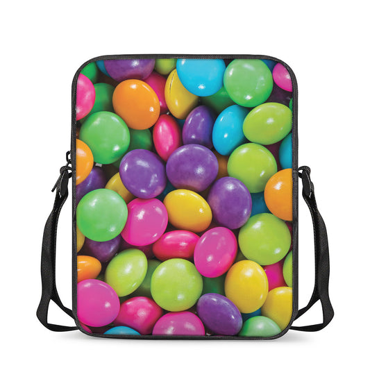 Colorful Chocolate Candy Print Rectangular Crossbody Bag
