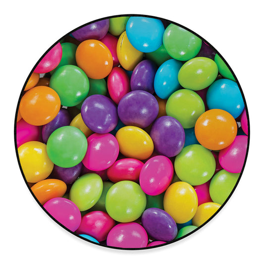 Colorful Chocolate Candy Print Round Floor Mat