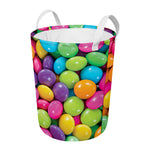 Colorful Chocolate Candy Print Round Laundry Basket