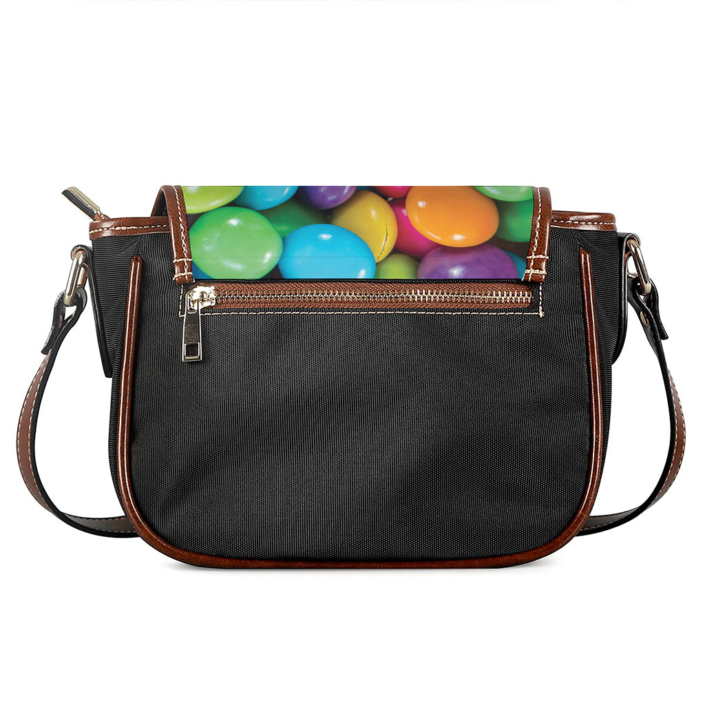 Colorful Chocolate Candy Print Saddle Bag