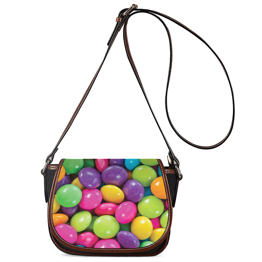 Colorful Chocolate Candy Print Saddle Bag
