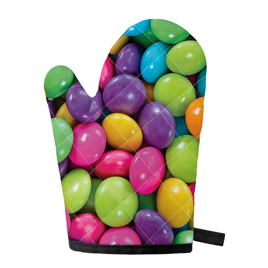 Colorful Chocolate Candy Print Single Oven Mitt