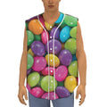 Colorful Chocolate Candy Print Sleeveless Baseball Jersey