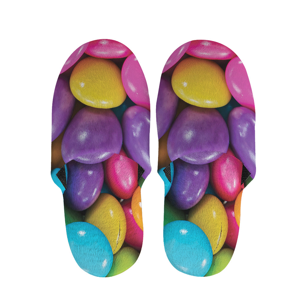 Colorful Chocolate Candy Print Slippers