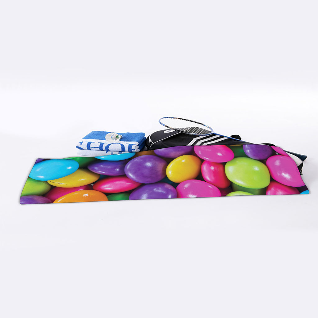 Colorful Chocolate Candy Print Sports Towel