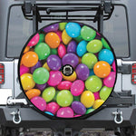 Colorful Chocolate Candy Print Tire Cover With Camera Hole