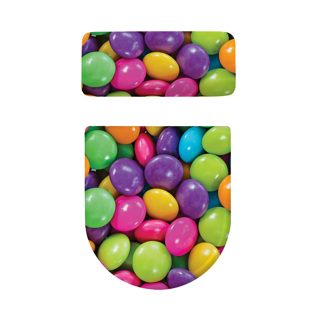Colorful Chocolate Candy Print Toilet Lid And Tank Cover Set