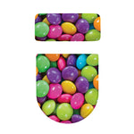 Colorful Chocolate Candy Print Toilet Lid And Tank Cover Set