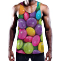 Colorful Chocolate Candy Print Men's Workout Tank Top