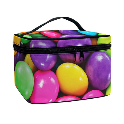 Colorful Chocolate Candy Print Travel Makeup Bag