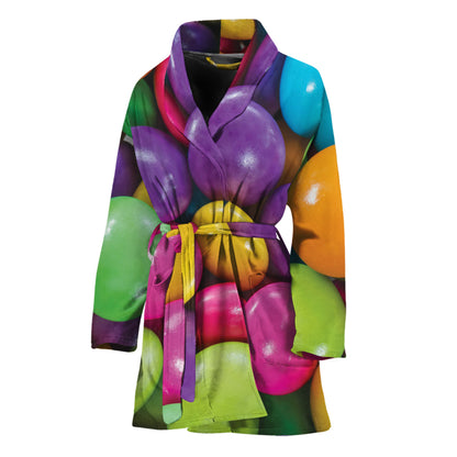 Colorful Chocolate Candy Print Women's Bathrobe