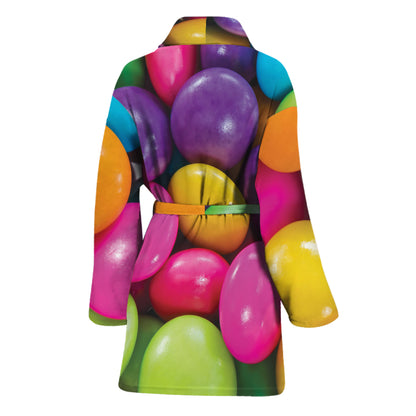 Colorful Chocolate Candy Print Women's Bathrobe