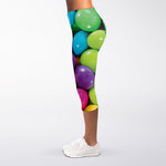 Colorful Chocolate Candy Print Women's Capri Leggings