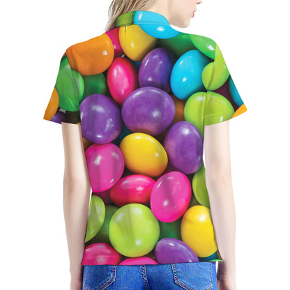 Colorful Chocolate Candy Print Women's Polo Shirt