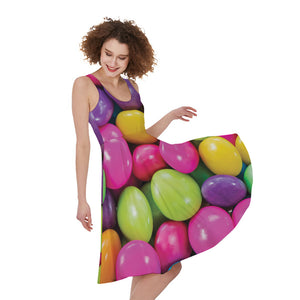 Colorful Chocolate Candy Print Women's Sleeveless Dress