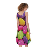 Colorful Chocolate Candy Print Women's Sleeveless Dress