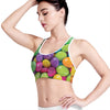 Colorful Chocolate Candy Print Women's Sports Bra