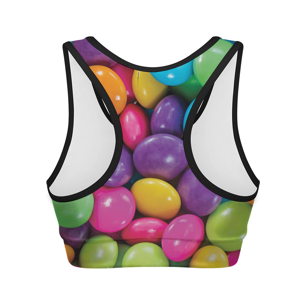 Colorful Chocolate Candy Print Women's Sports Bra