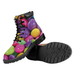 Colorful Chocolate Candy Print Work Boots