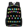 Colorful Christmas Lights Print 17 Inch Backpack