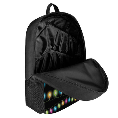 Colorful Christmas Lights Print 17 Inch Backpack