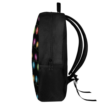 Colorful Christmas Lights Print 17 Inch Backpack