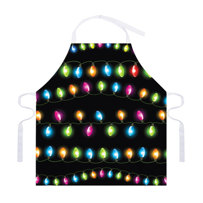Colorful Christmas Lights Print Adjustable Apron