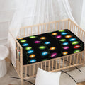 Colorful Christmas Lights Print Baby Crib Sheet