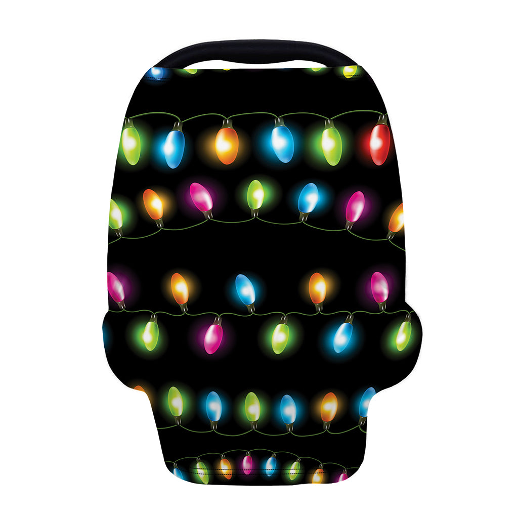 Colorful Christmas Lights Print Baby Seat Cover
