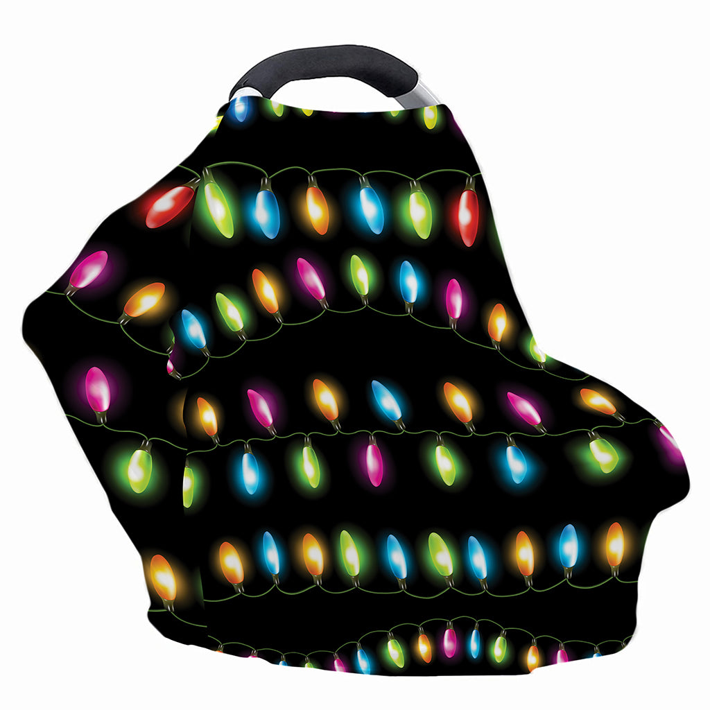 Colorful Christmas Lights Print Baby Seat Cover