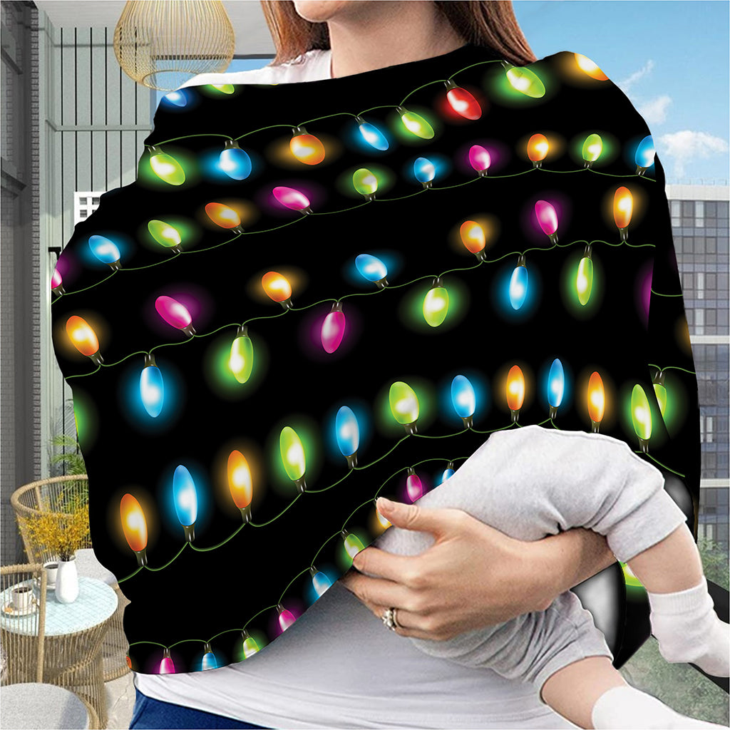 Colorful Christmas Lights Print Baby Seat Cover