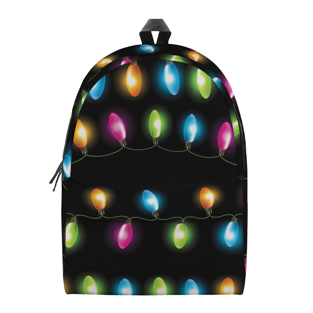 Colorful Christmas Lights Print Backpack