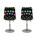 Colorful Christmas Lights Print Bar Stool Covers