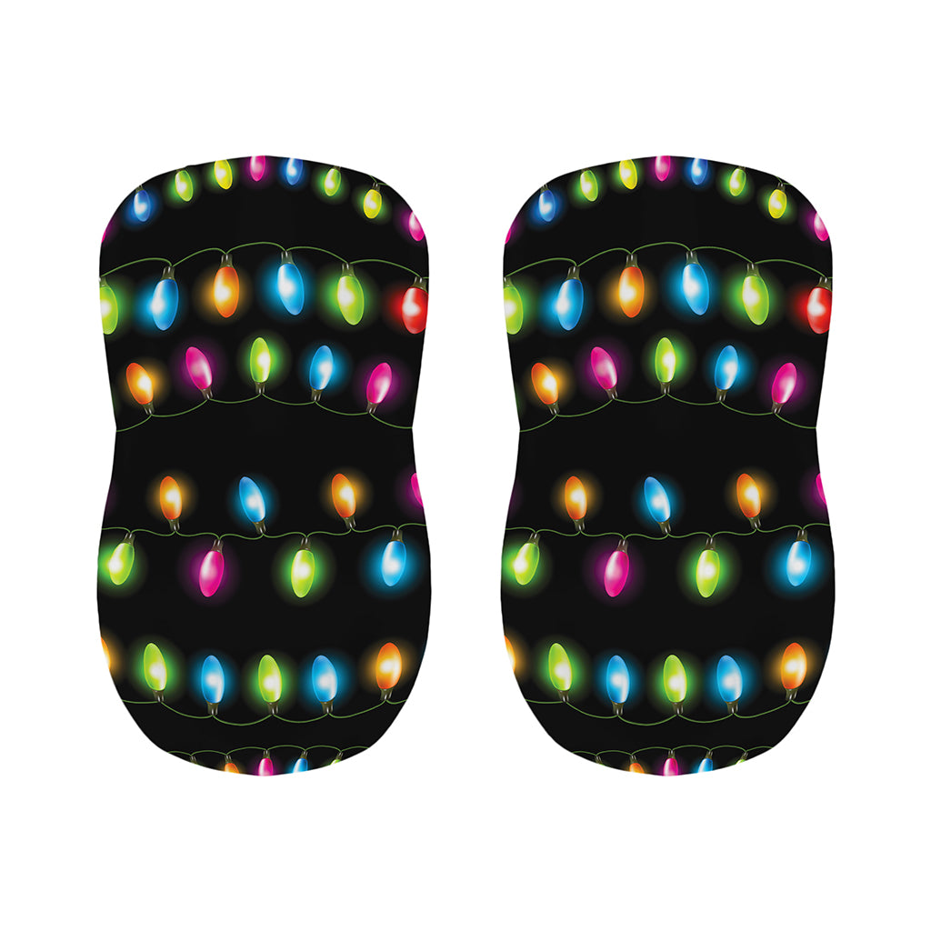 Colorful Christmas Lights Print Bar Stool Covers