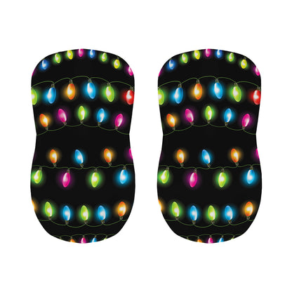 Colorful Christmas Lights Print Bar Stool Covers