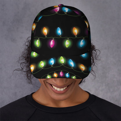 Colorful Christmas Lights Print Baseball Cap