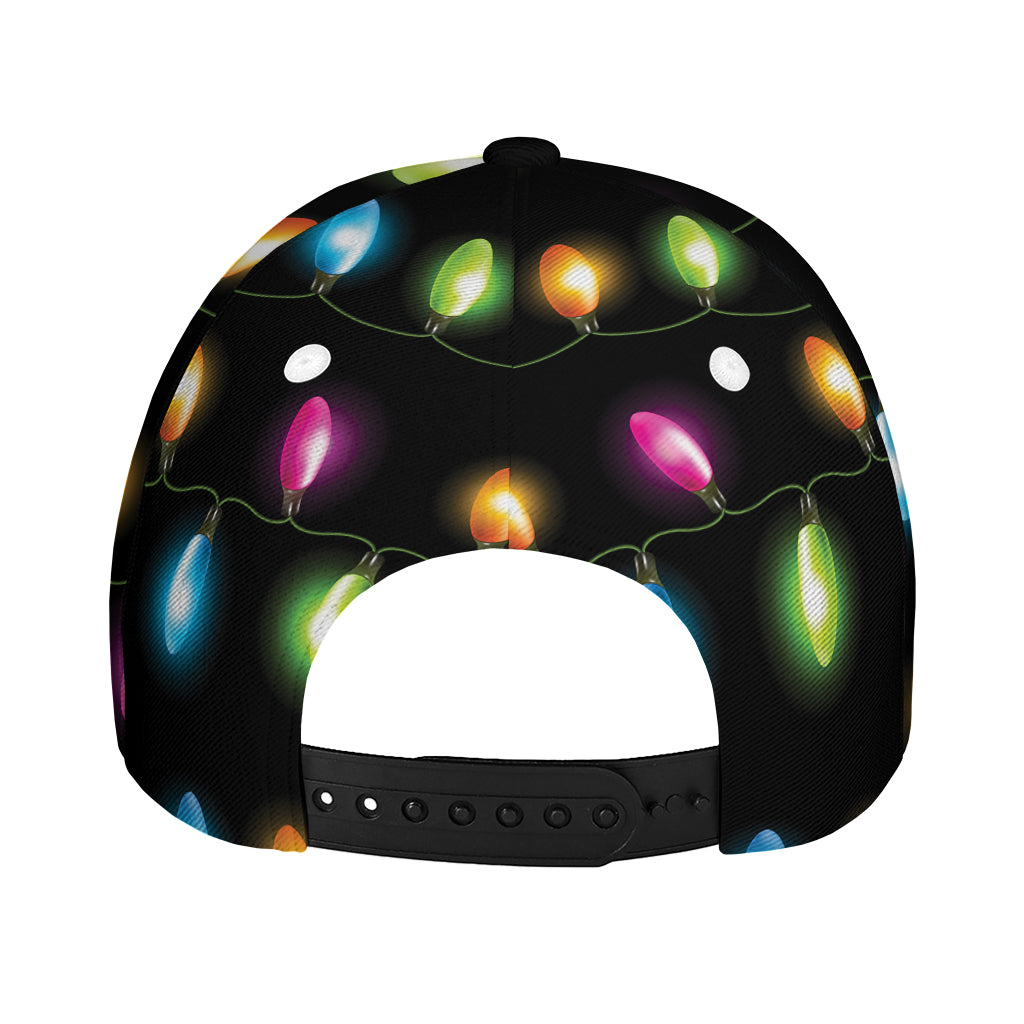 Colorful Christmas Lights Print Baseball Cap