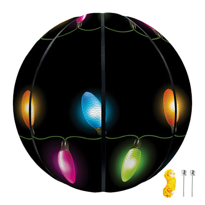 Colorful Christmas Lights Print Basketball