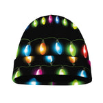 Colorful Christmas Lights Print Beanie