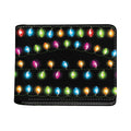 Colorful Christmas Lights Print Bifold Wallet