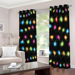 Colorful Christmas Lights Print Blackout Grommet Curtains