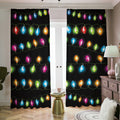 Colorful Christmas Lights Print Dimout Pencil Pleat Curtains