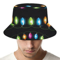 Colorful Christmas Lights Print Bucket Hat