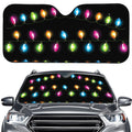 Colorful Christmas Lights Print Car Windshield Sun Shade