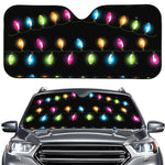 Colorful Christmas Lights Print Car Windshield Sun Shade