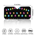 Colorful Christmas Lights Print Car Windshield Sun Shade