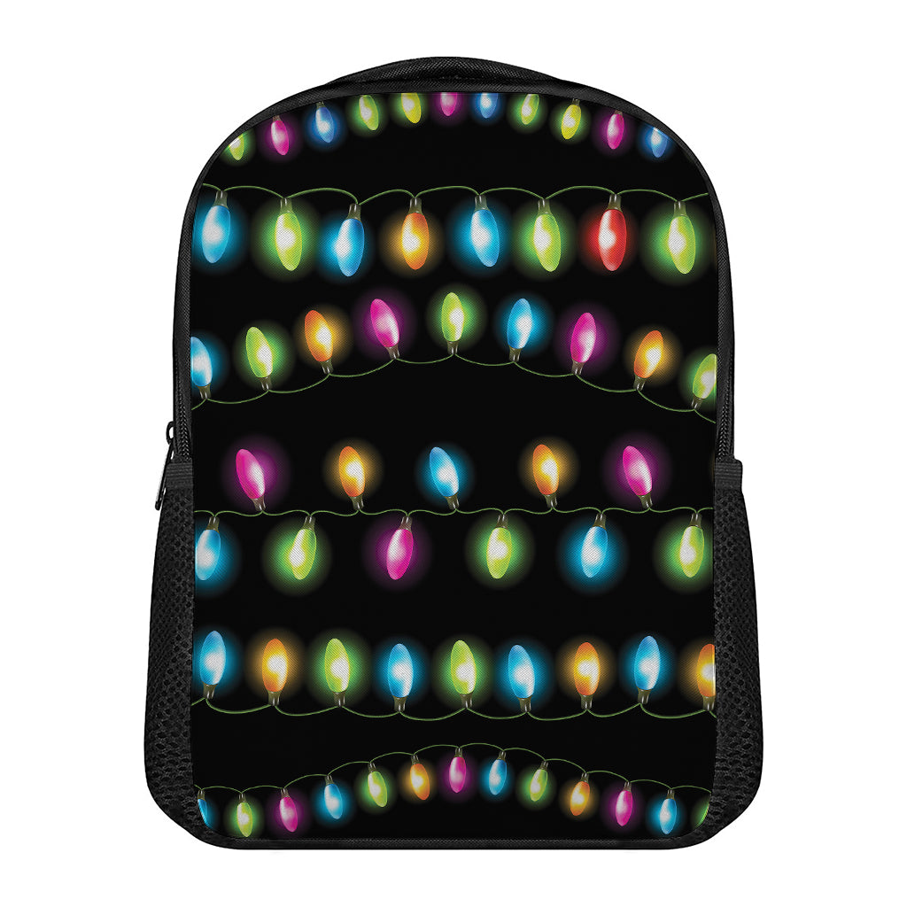 Colorful Christmas Lights Print Casual Backpack