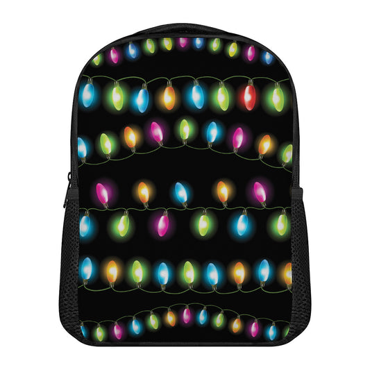 Colorful Christmas Lights Print Casual Backpack