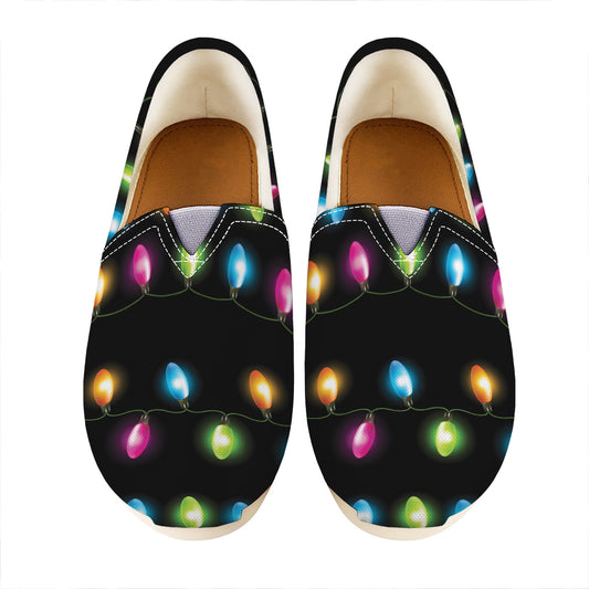Colorful Christmas Lights Print Casual Shoes