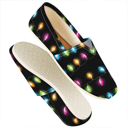 Colorful Christmas Lights Print Casual Shoes